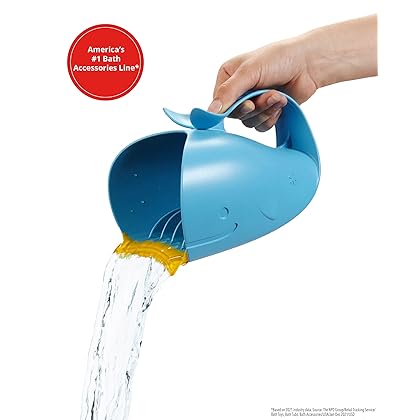 Skip Hop Baby Bath Rinse Cup, Moby Tear-free Waterfall Rinser, Blue