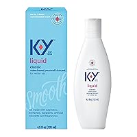 K-Y Liquid Lube, Personal Lubricant, NEW Water-Based Formula, Safe to Use with Latex Condoms, For Men, Women and Couples, Body Friendly 4.5 FL OZ