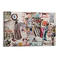 HBZMDM Robert Rauschenberg's - Color Collage Painting Art Poster Canvas Poster Wall Art Decor Print Picture Paintings for Living Room Bedroom Decoration Frame-style 36x24inch(90x60cm)