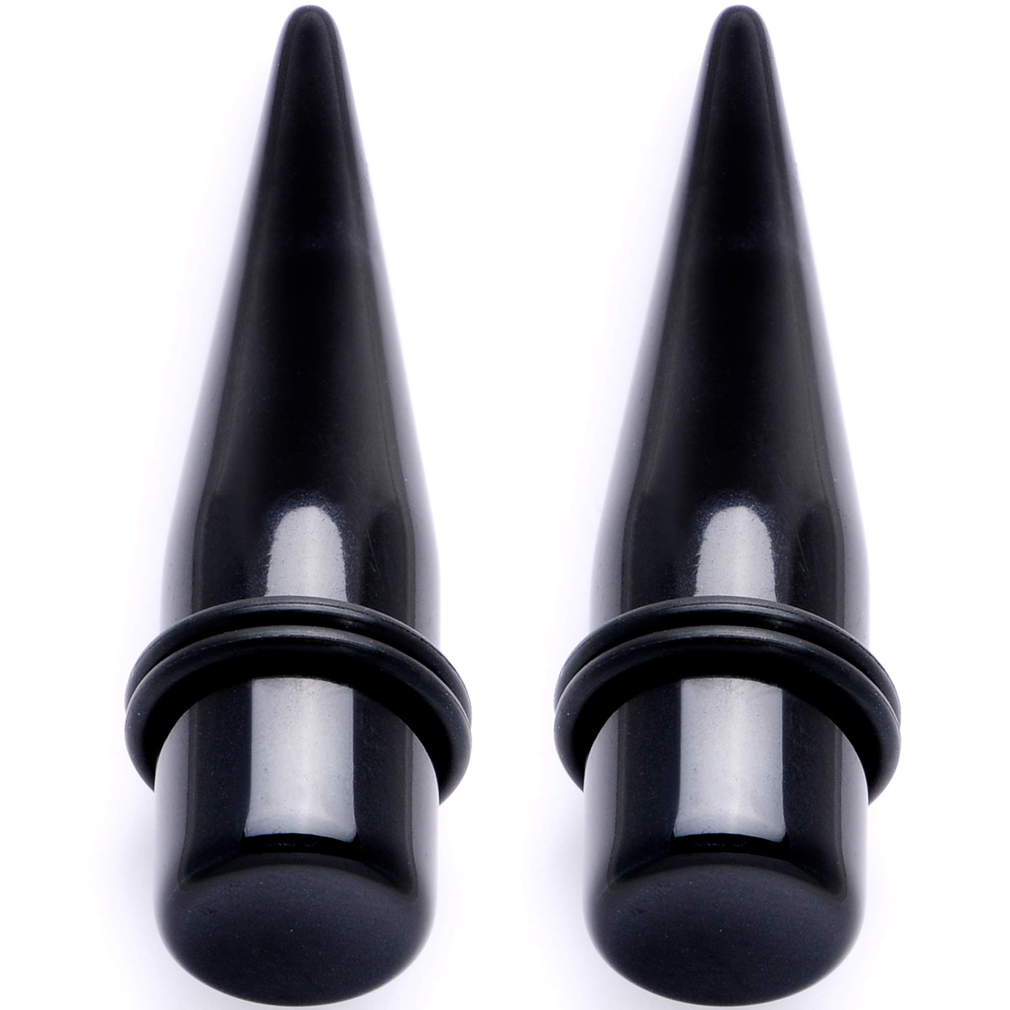 Body Candy Unisex Ear Gauges Stretching Kit Straight Tapers for Stretched Ears Black Acrylic Taper Set