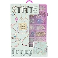 STMT DIY Glitz ‘N Disco Jewelry Case, Makes Over 15 Accessories, Includes Disco Beads for Bracelets, Charms & Storage, Bracelet Making Kit, Great Gifts for Girls, Jewelry Making Kit for Girls 8-12