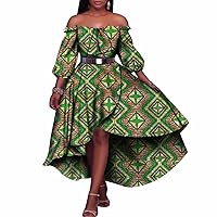 African Dresses for Women Half Lantern Sleeve Party Dresses Plus Size Print African Clothing