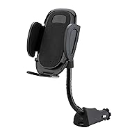 Scosche SUH12V-XCES0 Select Power Socket Mount with Phone Mount for Car, Flexible Neck, and USB Charging Port, 360 Rotation, Black