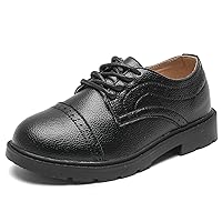 DADAWEN Boys Girls Classic Lace-Up Dress Shoes Oxford Shoes Wedding Church School Uniform Shoes (Toddler/Little Kid/Big Kid)