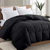 TEXARTIST Premium 2100 Series California King Comforter All Season Breathable Cooling Black Comforter Soft 4D Spiral Fiber Quilted Down Alternative Duvet with Corner Tabs Hotel Style (96