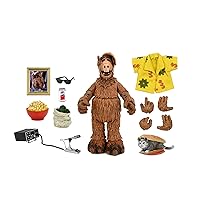 NECA Alf Ultimate 7-Inch Scale Action Figure with Interchangeable Hands, Photo Frame, Canned Beverage, Annoyed Cat on a Bun, Bowl of Popcorn, Loud Hawaiian Shirt, Sunglasses, and Radio
