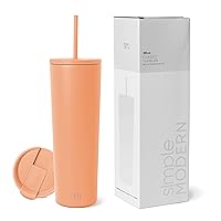 Insulated Tumbler with Lid and Straw | Iced Coffee Cup Reusable Stainless Steel Water Bottle Travel Mug | Gifts for Women Men Her Him | Classic Collection | 28oz | Apricot