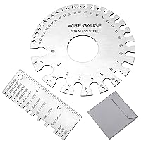 2 Pcs Stainless Steel Thickness Gauges Wire Gauge Measuring Tool, Metal Sheets Welding Tool Round Wire Cable Sheet Thickness Gage and Wire Thickness Gauge