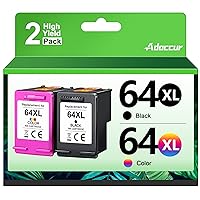 64XL Ink Cartridge Combo Pack Replacement for HP Ink 64 HP 64XL HP 64 Ink Works with HP Envy Photo 7855 7858 6252 6255 7800 7100 7155 7158 Tango Tango X Tango Terra Printer (1 Black, 1 Color)