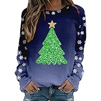Women's Baseball Raglan Novelty Letter Print Graphic Tees Sweatshirts Top Blouse Christmas Soft Pullover Tops