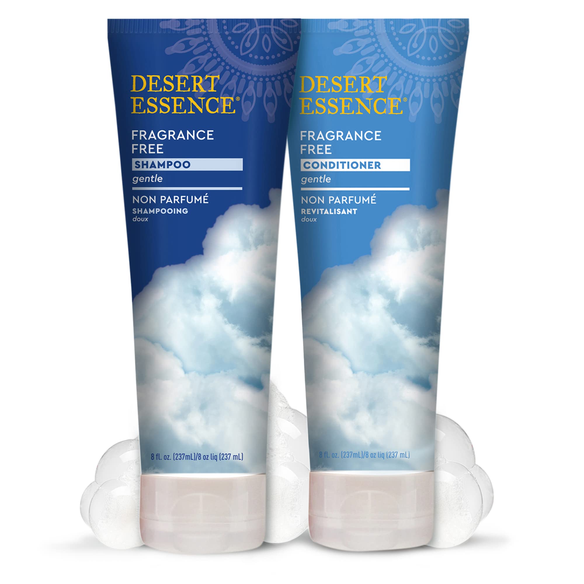 Desert Essence Fragrance Free Conditioner - Pure - 8 Fl Ounce - Pack of 2 - Gloss & Shine - Smoothes & Softens Hair - No Oil Residue - Antioxidants - Green Tea - Jojoba Oil - Vitamin B5