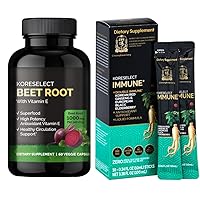 Beet Root & Ginseng Immune Booster Set: 60 Capsules and 10 Sticks for Immunity, Cognitive Function, Eenergy and Athletic Performance
