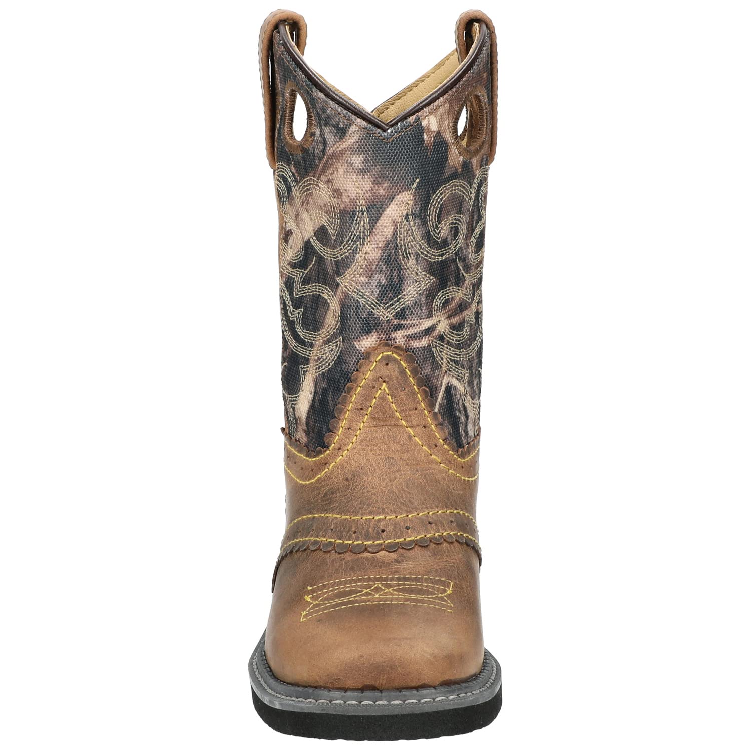 Smoky Mountain Boots | Pawnee Series | Youth Western Boot | Square Toe | Genuine Leather | Crepe Sole & Walking Heel | Leather Upper & Man-Made Lining | True Timber Camo Shaft