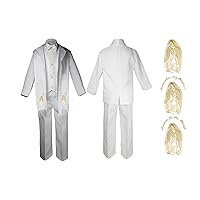 Baby Boy Christening Baptism Formal White Paisley Suit Stole Mary Maria Sm-7