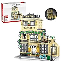 City Coffee Shop Architecture Building Set - Compatible with All Major Brands, City House Street View MOC Model Kit, Creative Construction Toy for Teen, Adult (1443pcs)