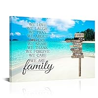 PoGoXiPoYo Personalized Canvas Wall Art for Family Mom Dad Children with Custom Multi Names Street Sign Beach Printed Family Sign Wall Decor Gifts for Mothers Day 16×24inch