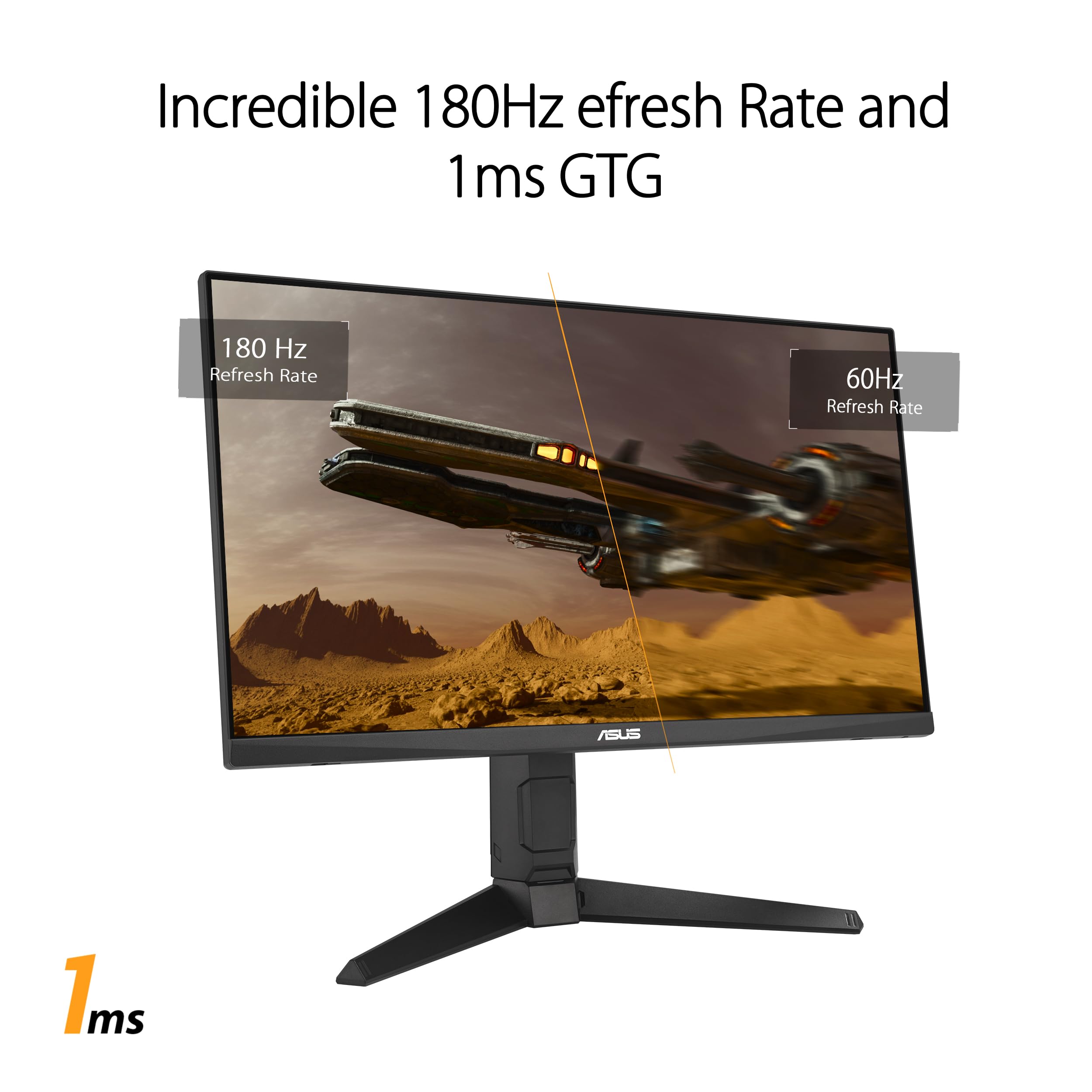 ASUS TUF Gaming 24” (23.8” viewable) 1080P Monitor (VG249QL3A) - Full HD, 180Hz, 1ms, Fast IPS, ELMB, FreeSync Premium, G-SYNC Compatible, Speakers, DisplayPort, Height Adjustable, 3 Year Warranty