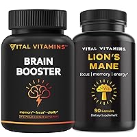 Vital Vitamins Brain Booster (30 ct) + Lion's Mane Mushrooms (60 ct)