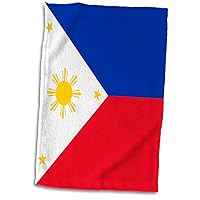 3D Rose Flag of The Philippines Filipino Blue Red White with Golden Yellow Sun and Stars Pambansang Watawat Towel, 15