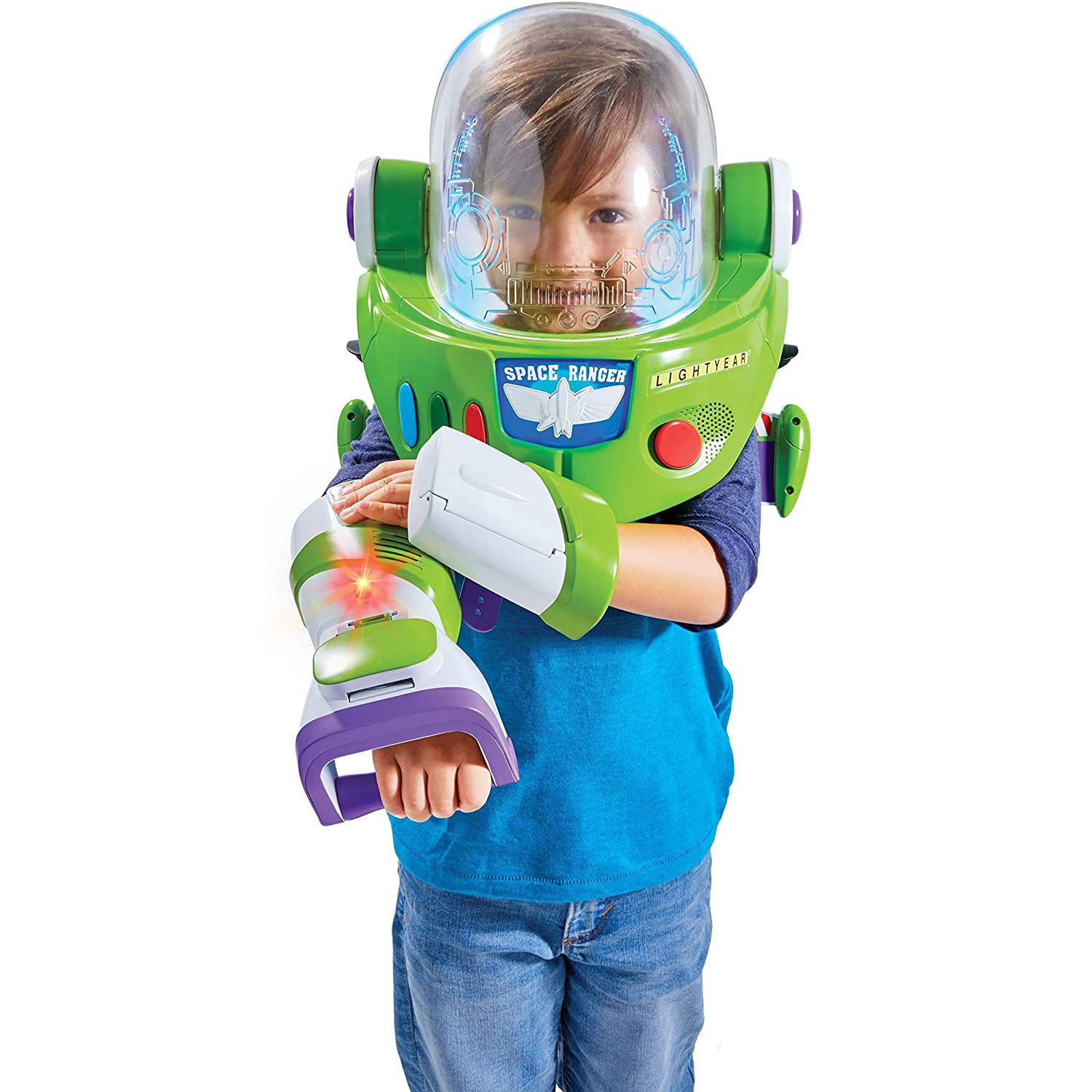 Disney Pixar Toy Story 4 Buzz Lightyear Toy Astronaut Helmet for Role-play Movie Action with Jetpack, Lights, Authentic Phrases and Sounds [Amazon Exclusive], Multi
