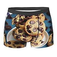 Cookies Food Chocolate Chips Biscuits Print Funny Novelty Men's Boxer Briefs Soft Comfortable Men's Performance