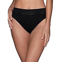 Vanity Fair Women's Effortless Panties for Everyday Wear, Buttery Soft Fabric & Lace, Black