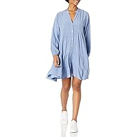 M Made in Italy Women's Long Sleeve Tiered Boho Midi Dress