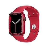 Apple Watch Series 7 [GPS + Cellular 45mm] Smart watch w/ (PRODUCT)RED Aluminum Case with (PRODUCT)RED Sport Band. Fitness Tracker, Blood Oxygen & ECG Apps, Always-On Retina Display, Water Resistant