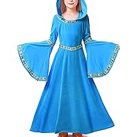 YiZYiF Kids Girl's Hooded Robe Costume for Girls Halloween Vampire Princess Role-Playing Party Christmas Xmas Dress-up