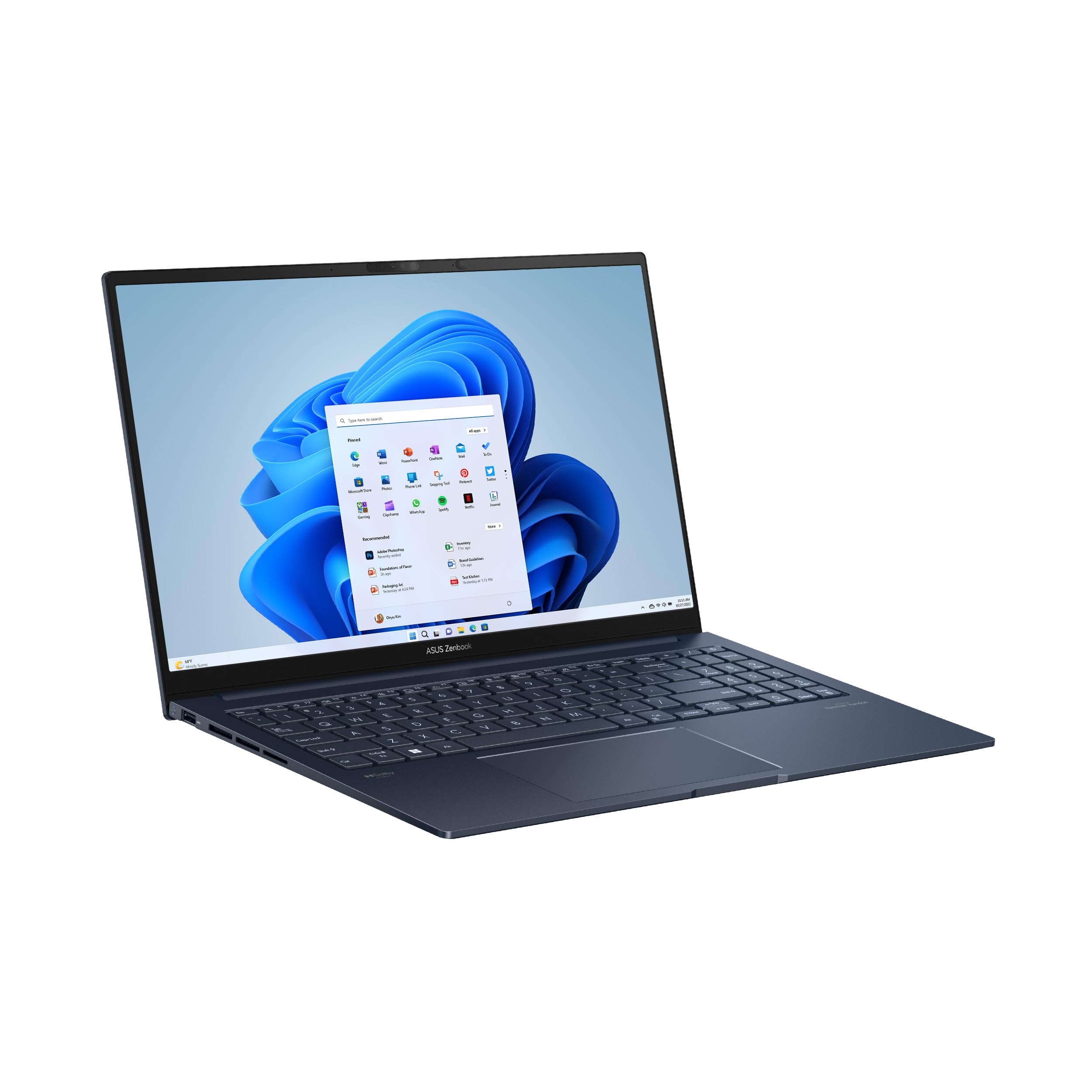 ASUS Zenbook 15 Laptop, 15.6” FHD Display, AMD Ryzen 5 7535U CPU, AMD Radeon Graphics, 16GB RAM, 512GB SSD, Windows 11 Home, Ponder Blue, UM3504DA-AS54