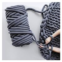 Chunky Yarn,Arm Knitting Yarn 1000g/Ball Super Thick Natural Chunky Yarn DIY Bulky Arm Roving Knit Blanket Hand Knitting Spin Yarn DIY Blanket (Color : Dark Gray)