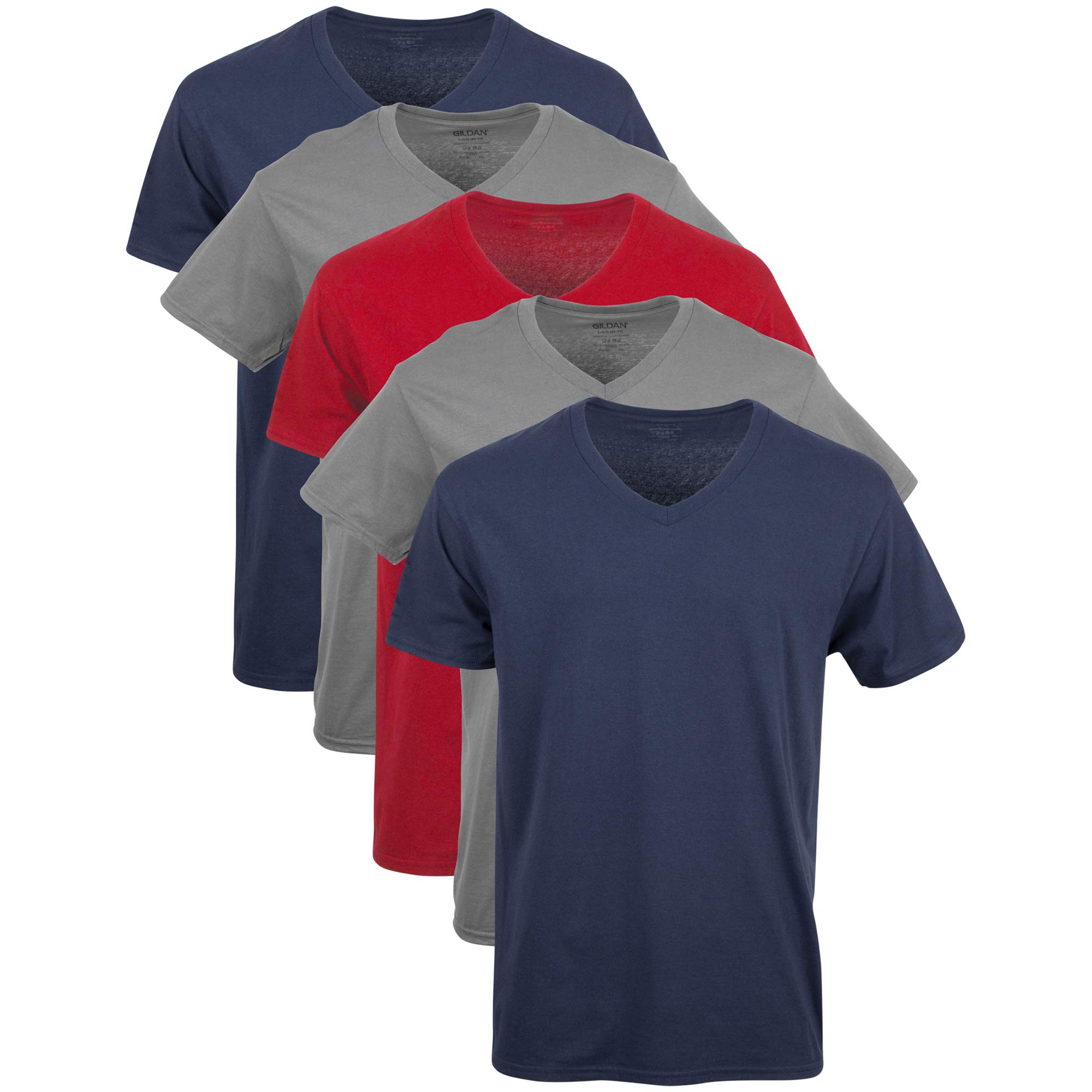 Gildan Men's V-neck T-shirts, Multipack, Style G1103