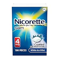 Nicorette 2mg & 4mg Nicotine Gum to Help Quit Smoking - White Ice Mint Flavored Stop Smoking Aid, 160 & 100 Count