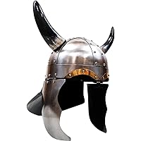 NAUTICALMARIME IR 80581 Medieval Viking Helmet, Large, Silver