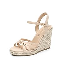 DREAM PAIRS Wedge Sandals for Women Dressy Summer, Platform Espadrille Strappy Casual Braided Heels Comfortable with Open Toe and Ankle Strap