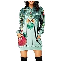 Christmas Shirts for Women, Hoody Tunic Dress for Ladies Encanto Long Sleeve Spring Party Loose Windproof