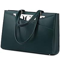 LOVEVOOK Laptop Bag for Women 15.6 Inch Tote Bags Waterproof Leather Briefcase Computer Women Business Office Work Bag,Green