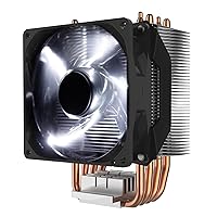 Cooler Master Hyper H411R CPU Heatsink - Low Profile Cooling System, Direct Contact Technology, 4 Heatpipe Copper, Heatsink Aluminum with Fan 92mm White LED PWM, Intel and AMD Compatible