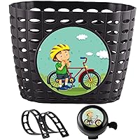 Decomanies and Bike Basket for Children, 7.9x5x6, Accessories, Total of 13 Pieces/Game, Basket for Children