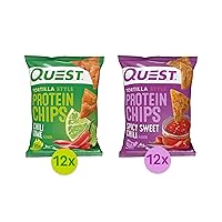 Quest Nutrition Tortilla Style Protein Chips Bundle, Chili Lime & Spicy Sweet Chili, Baked, 1.1 Oz, 24ct Count