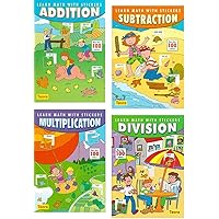 4 PACK: Learn Math with Stickers: Addition, Subtraction, Multiplication, Division