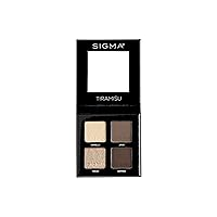 Sigma Beauty Quad Eyeshadow Palette – Makeup Eyeshadow Quad with a Buttery Soft Formula and Buildable, Blendable Shades for a Flawless Eye Look, Designed for All Day Wear (Tiramisu)