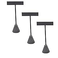 888 Display USA ® - 3 Steel Grey Faux Leather Earring T Stand Showcase Displays (4.75