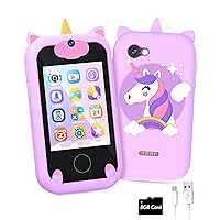 Gifts for Girls Age 6-8 Kids Smart Phone Toys for Girls Age 5-7+ Teenage Easter Christmas Stocking Stuffers for Kids for 3 4 5 7 9 6 8 10 Year Old Girl Birthday Gift Ideas with 8G SD Card