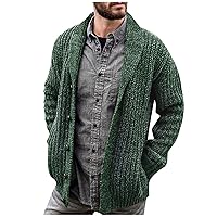Cardigan Mens Sweater Casual Stylish Shawl Collar Cardigan Cable Knitted Button Up Cardigan Sweaters