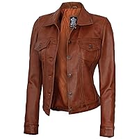 Decrum Leather Jackets For Women - Real Lambskin Motorcycle Style Casual Outfits Womens Leather Jacket