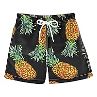Pineapple Fruit Boys Swim Trunks Baby Kids Swimwear Swim Beach Shorts Board Shorts Beach Essentials Hawaii Vacation,2T