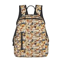 Starfish Seashell Sandy Beach Theme Print Large-Capacity Backpack, Simple And Lightweight Casual Backpack, Travel Backpacks