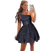One Shoulder Sequin Homecoming Dresses 2024 A-Line Mini Tight Evening Cocktail Dress