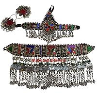 Afghan Kochi Nomade Stunning handmade Multi color Stunning Necklace Sets from Pakistan